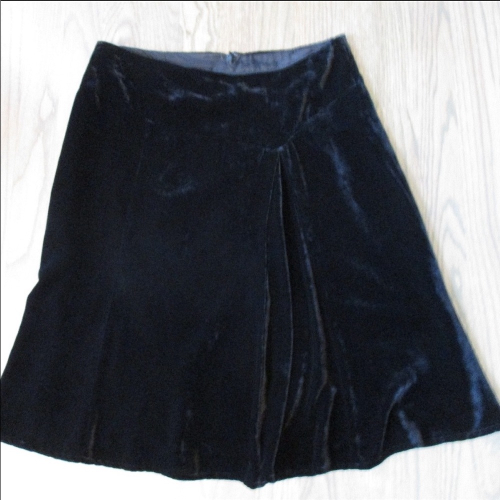 Nanette Lepore Black Crushed Velvet Skirt